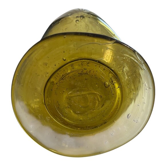 Vintage Amber Glass Vase with Character – 15.5" Hand Blown Mid Century Display - Picture 6 of 8